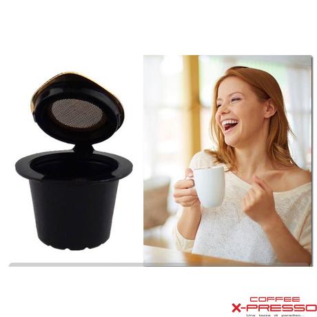 Újratölthető 2db-os kávékapszula szett Nespresso kávégépekhez (Arany)-1